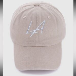 Beige LA Embroidered Women's Cap